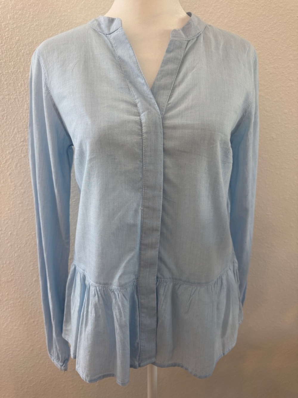 GAP Pale Blue Women's Peplum Blouse